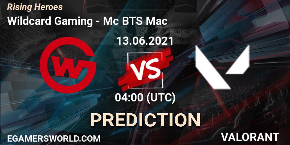 Wildcard Gaming vs Mc BTS Mac: Betting TIp, Match Prediction. 13.06.2021 at 04:00. VALORANT, Rising Heroes