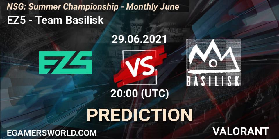 EZ5 vs Team Basilisk: Betting TIp, Match Prediction. 29.06.2021 at 21:00. VALORANT, NSG: Summer Championship - Monthly June