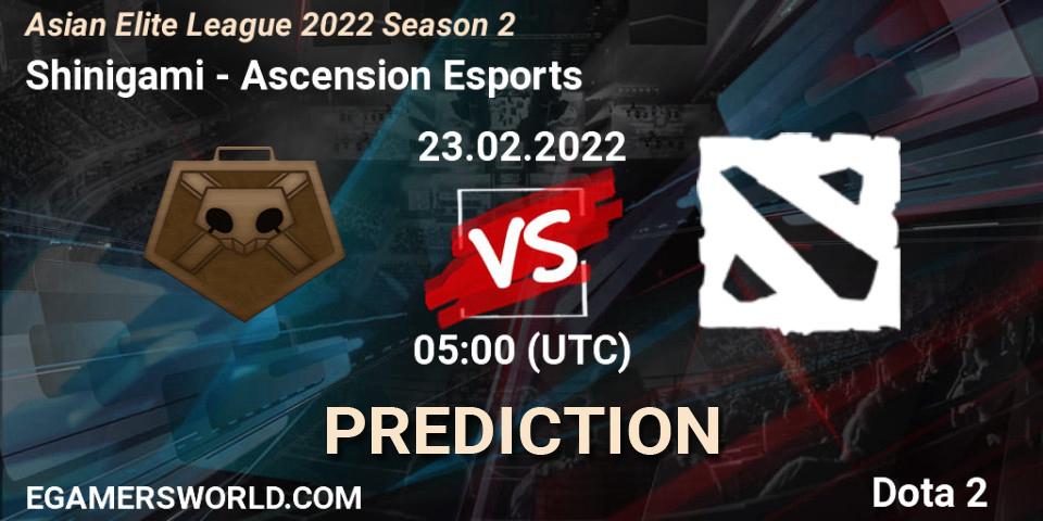 Shinigami vs Ascension Esports: Betting TIp, Match Prediction. 23.02.2022 at 04:58. Dota 2, Asian Elite League 2022 Season 2
