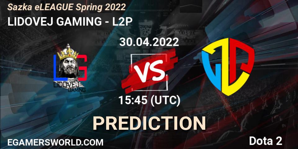 LIDOVEJ GAMING vs L2P: Betting TIp, Match Prediction. 30.04.22. Dota 2, Sazka eLEAGUE Spring 2022