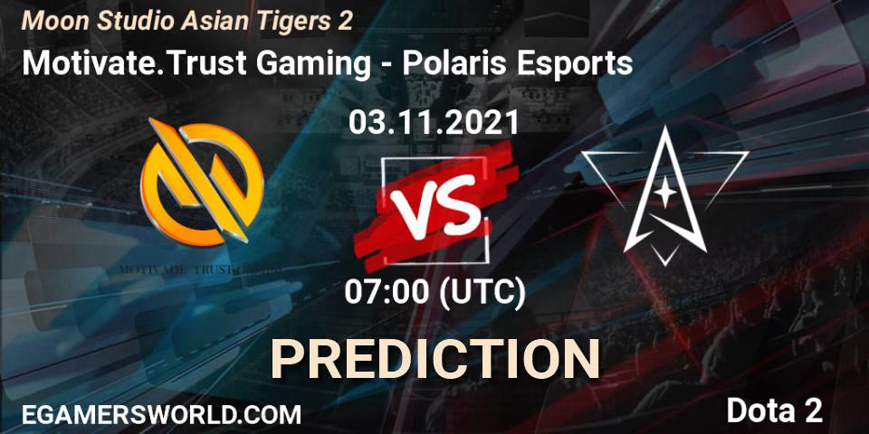 Motivate.Trust Gaming vs Polaris Esports: Betting TIp, Match Prediction. 03.11.2021 at 07:15. Dota 2, Moon Studio Asian Tigers 2