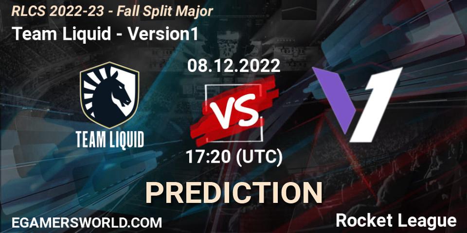 Team Liquid vs Version1: Betting TIp, Match Prediction. 08.12.2022 at 17:20. Rocket League, RLCS 2022-23 - Fall Split Major