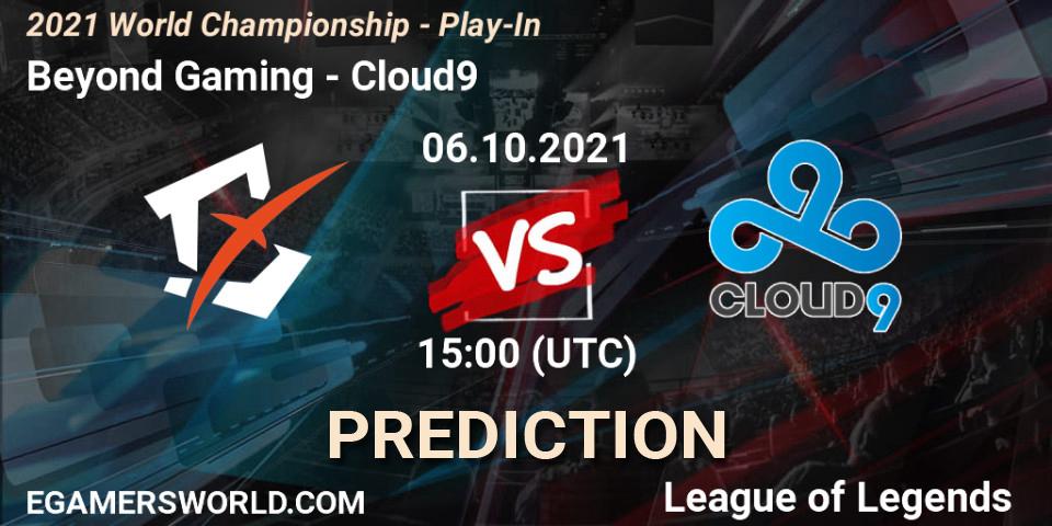 Beyond Gaming vs Cloud9: Betting TIp, Match Prediction. 06.10.2021 at 15:00. LoL, 2021 World Championship - Play-In