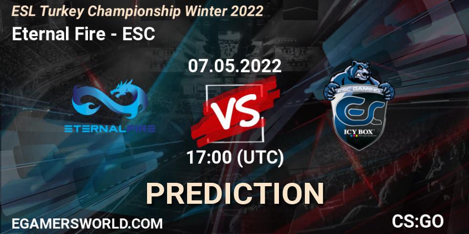 Eternal Fire vs ESC: Betting TIp, Match Prediction. 07.05.22. CS2 (CS:GO), ESL Türkiye Şampiyonası: Winter 2022