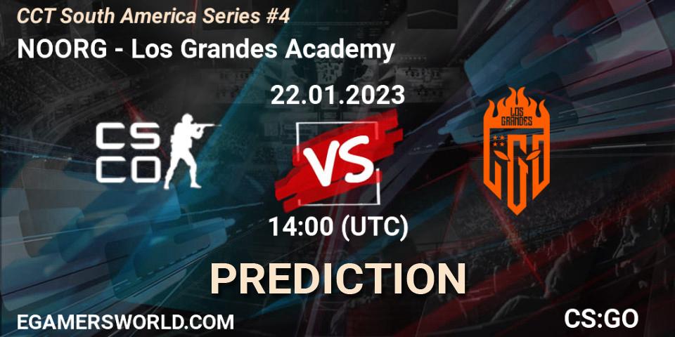 NOORG vs Los Grandes Academy: Betting TIp, Match Prediction. 22.01.2023 at 14:00. Counter-Strike (CS2), CCT South America Series #4