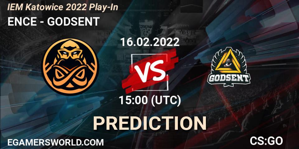 ENCE vs GODSENT: Betting TIp, Match Prediction. 16.02.22. CS2 (CS:GO), IEM Katowice 2022 Play-In