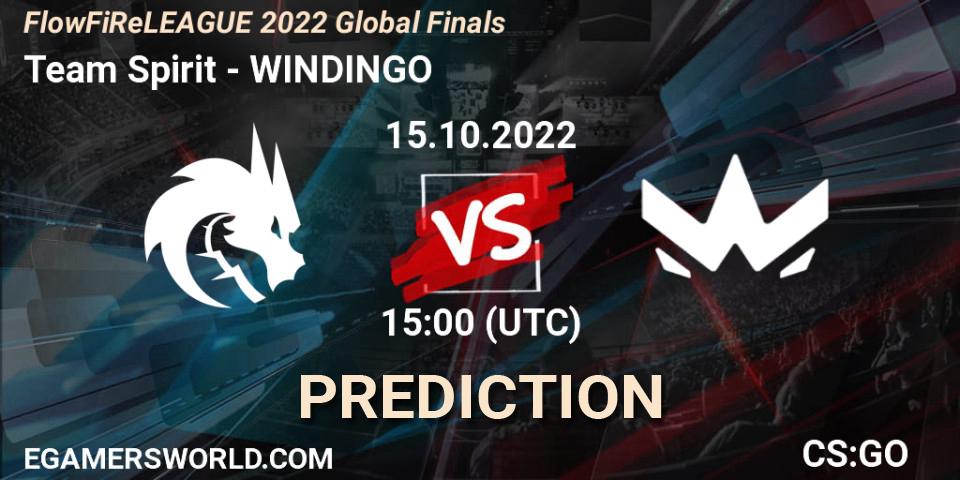 Team Spirit vs WINDINGO: Betting TIp, Match Prediction. 15.10.2022 at 15:00. Counter-Strike (CS2), FlowFiReLEAGUE 2022 Global Finals