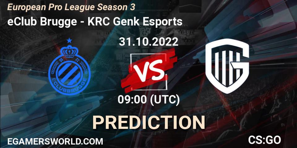 eClub Brugge vs KRC Genk Esports: Betting TIp, Match Prediction. 31.10.22. CS2 (CS:GO), European Pro League Season 3