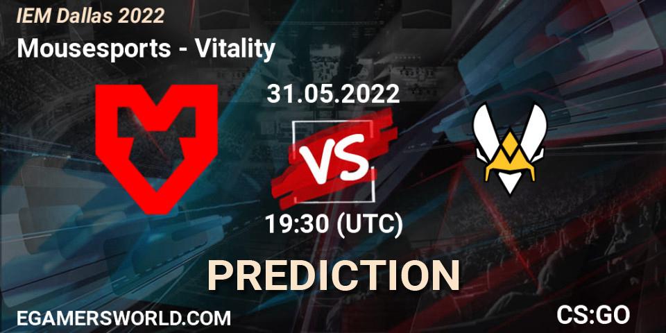 Mousesports vs Vitality: Betting TIp, Match Prediction. 31.05.22. CS2 (CS:GO), IEM Dallas 2022