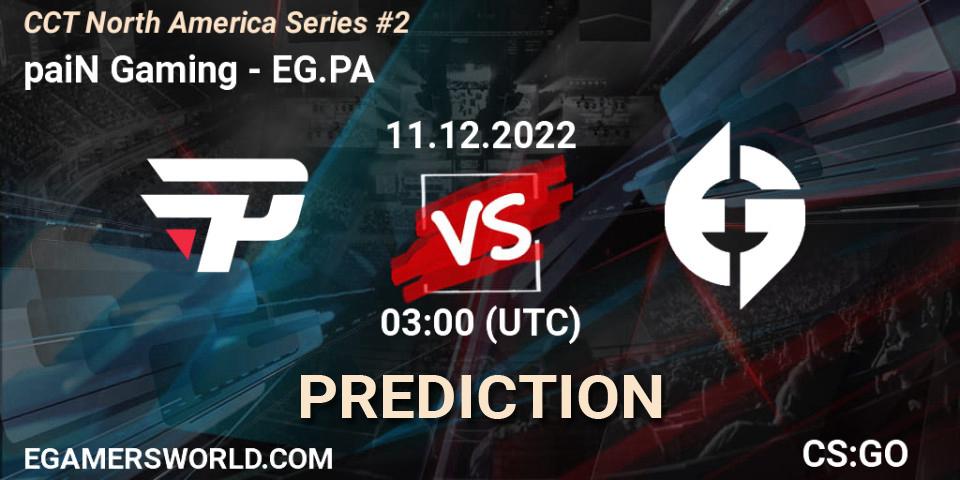 paiN Gaming vs EG.PA: Betting TIp, Match Prediction. 11.12.22. CS2 (CS:GO), CCT North America Series #2