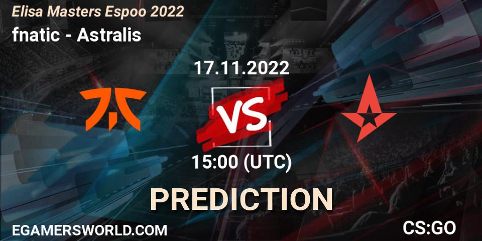 fnatic vs Astralis: Betting TIp, Match Prediction. 17.11.22. CS2 (CS:GO), Elisa Masters Espoo 2022