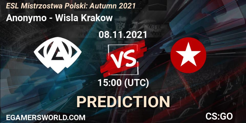 Anonymo vs Wisla Krakow: Betting TIp, Match Prediction. 08.11.2021 at 15:00. Counter-Strike (CS2), ESL Mistrzostwa Polski: Autumn 2021