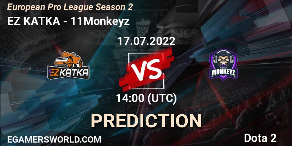 EZ KATKA vs 11Monkeyz: Betting TIp, Match Prediction. 17.07.2022 at 14:04. Dota 2, European Pro League Season 2