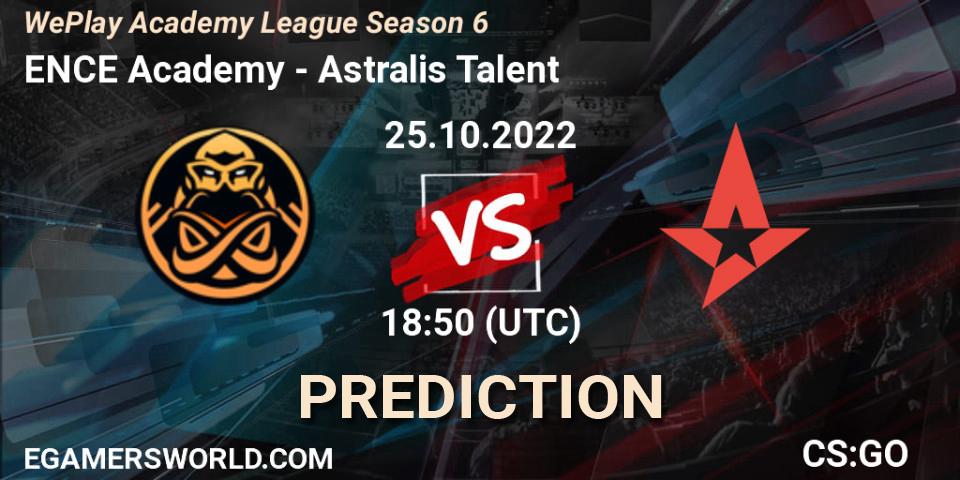 ENCE Academy vs Astralis Talent: Betting TIp, Match Prediction. 25.10.22. CS2 (CS:GO), WePlay Academy League Season 6