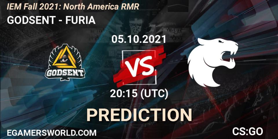 GODSENT vs FURIA: Betting TIp, Match Prediction. 05.10.2021 at 20:15. Counter-Strike (CS2), IEM Fall 2021: North America RMR