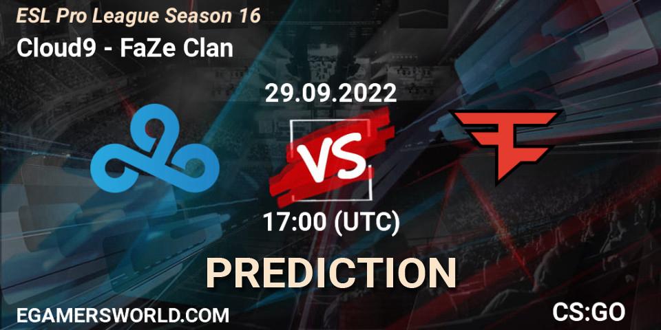 Cloud9 vs FaZe Clan: Betting TIp, Match Prediction. 29.09.22. CS2 (CS:GO), ESL Pro League Season 16