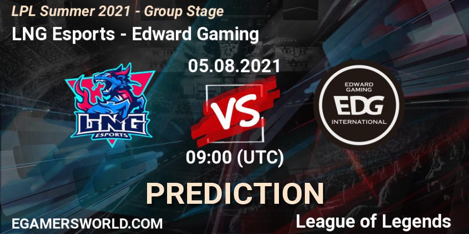 LNG Esports vs Edward Gaming: Betting TIp, Match Prediction. 05.08.2021 at 10:00. LoL, LPL Summer 2021 - Group Stage