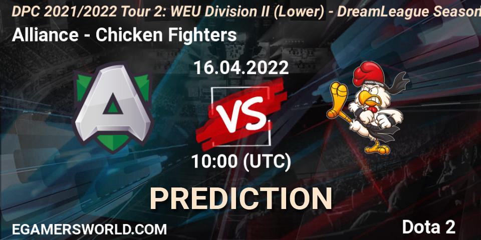 Alliance vs Chicken Fighters: Betting TIp, Match Prediction. 16.04.22. Dota 2, DPC 2021/2022 Tour 2: WEU Division II (Lower) - DreamLeague Season 17
