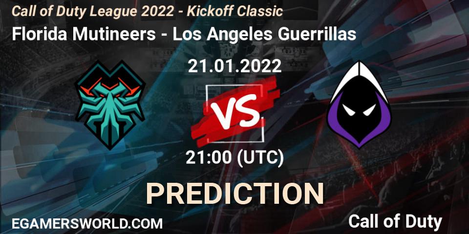 Florida Mutineers vs Los Angeles Guerrillas: Betting TIp, Match Prediction. 21.01.22. Call of Duty, Call of Duty League 2022 - Kickoff Classic