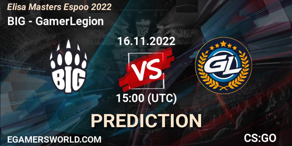 BIG vs GamerLegion: Betting TIp, Match Prediction. 16.11.22. CS2 (CS:GO), Elisa Masters Espoo 2022