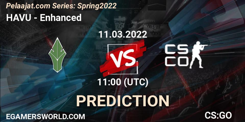 HAVU vs Enhanced EC: Betting TIp, Match Prediction. 11.03.2022 at 11:00. Counter-Strike (CS2), Pelaajat.com Series: Spring 2022