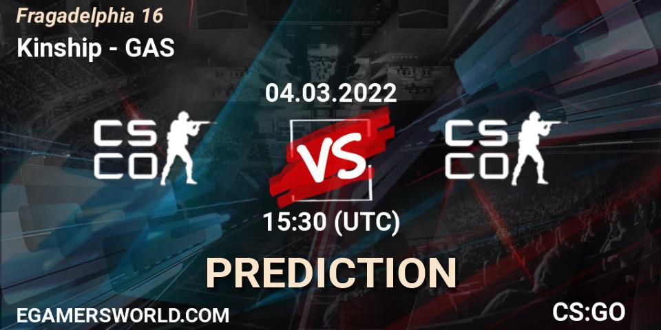 Kinship vs GAS: Betting TIp, Match Prediction. 04.03.2022 at 15:40. Counter-Strike (CS2), Fragadelphia 16