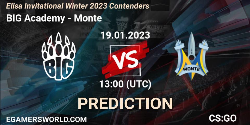 BIG Academy vs Monte: Betting TIp, Match Prediction. 19.01.23. CS2 (CS:GO), Elisa Invitational Winter 2023 Contenders