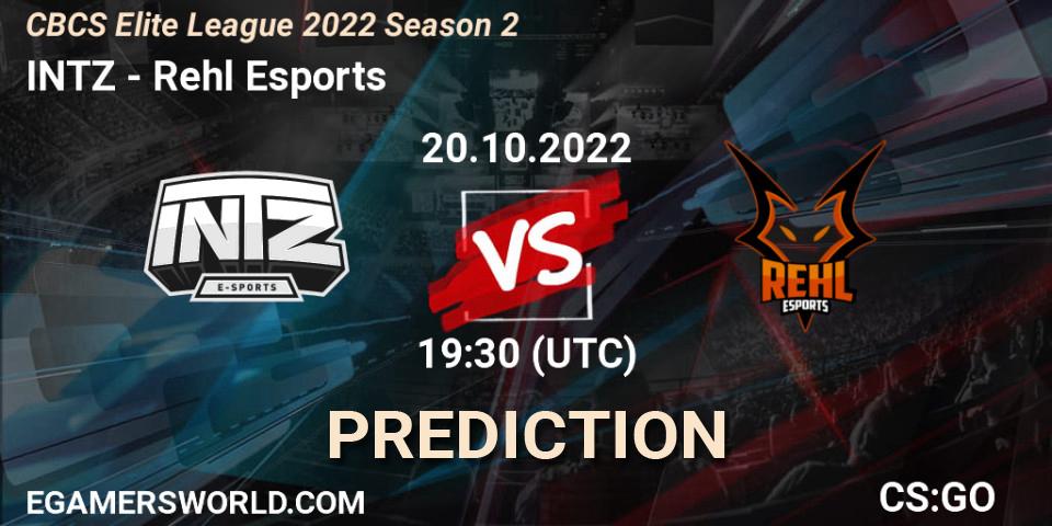 INTZ vs Rehl Esports: Betting TIp, Match Prediction. 20.10.2022 at 18:20. Counter-Strike (CS2), CBCS Elite League 2022 Season 2