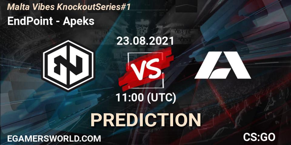 EndPoint vs Apeks: Betting TIp, Match Prediction. 23.08.2021 at 11:00. Counter-Strike (CS2), Malta Vibes Knockout Series #1