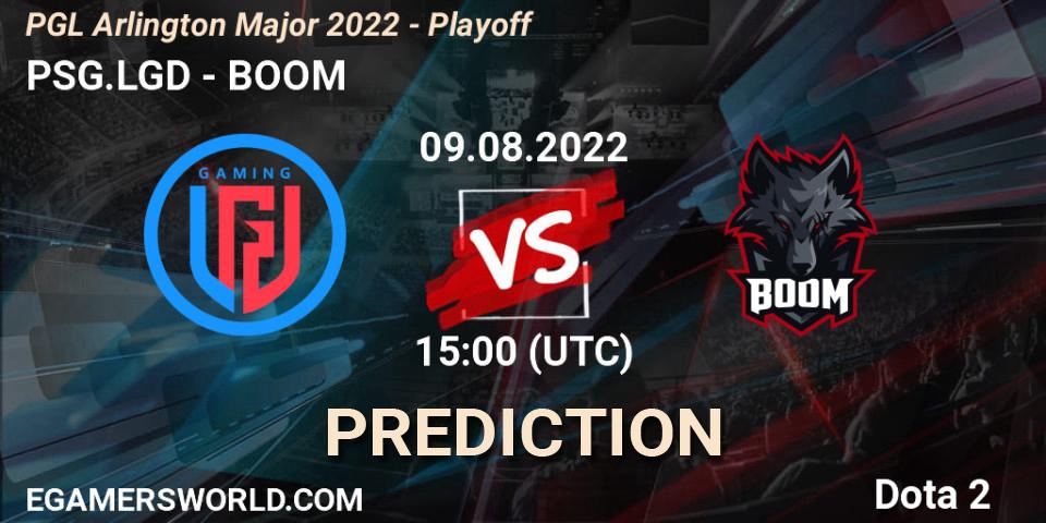 PSG.LGD vs BOOM: Betting TIp, Match Prediction. 09.08.2022 at 15:01. Dota 2, PGL Arlington Major 2022 - Playoff