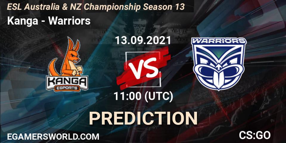 Kanga vs Warriors: Betting TIp, Match Prediction. 13.09.21. CS2 (CS:GO), ESL Australia & NZ Championship Season 13