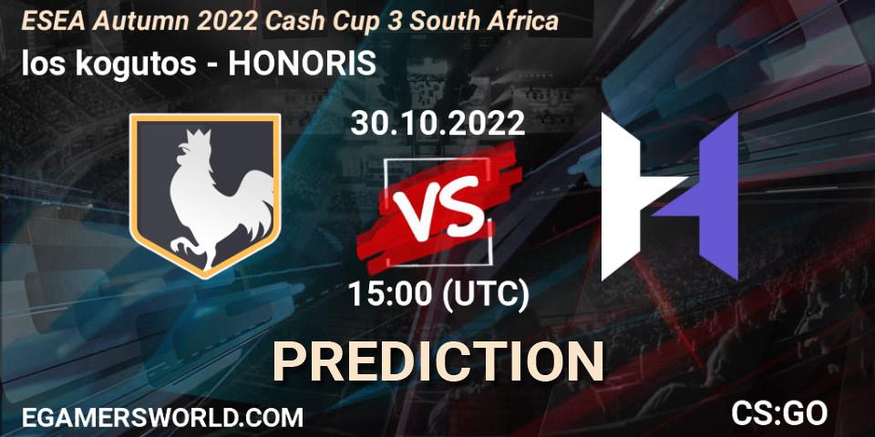 los kogutos vs HONORIS: Betting TIp, Match Prediction. 30.10.22. CS2 (CS:GO), ESEA Autumn 2022 Cash Cup 3 South Africa