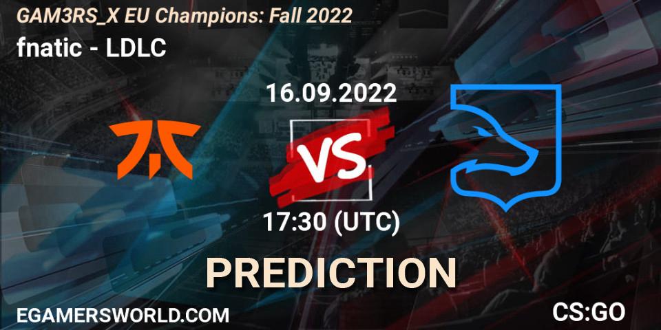 fnatic vs LDLC: Betting TIp, Match Prediction. 16.09.22. CS2 (CS:GO), GAM3RS_X EU Champions: Fall 2022