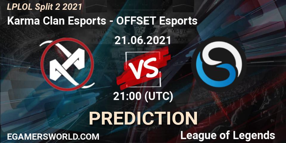 Karma Clan Esports vs OFFSET Esports: Betting TIp, Match Prediction. 21.06.2021 at 21:00. LoL, LPLOL Split 2 2021