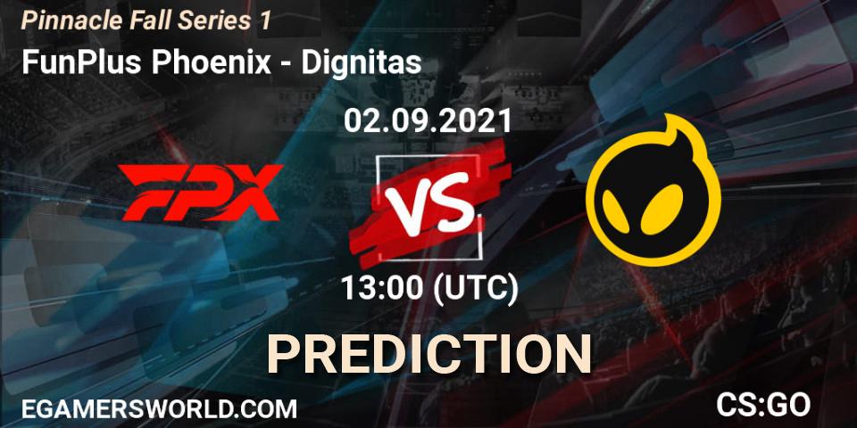 FunPlus Phoenix vs Dignitas: Betting TIp, Match Prediction. 02.09.2021 at 13:20. Counter-Strike (CS2), Pinnacle Fall Series #1