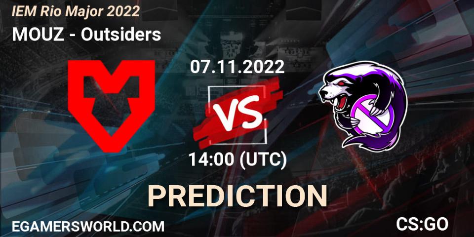 MOUZ vs Outsiders: Betting TIp, Match Prediction. 07.11.2022 at 14:00. Counter-Strike (CS2), IEM Rio Major 2022