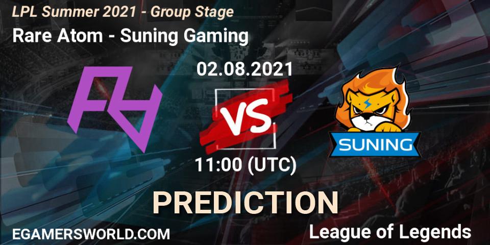 Rare Atom vs Suning Gaming: Betting TIp, Match Prediction. 02.08.21. LoL, LPL Summer 2021 - Group Stage