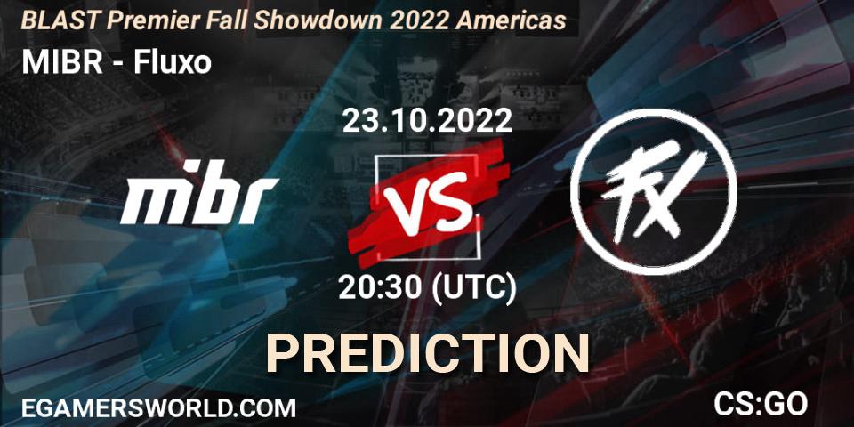 MIBR vs Fluxo: Betting TIp, Match Prediction. 23.10.22. CS2 (CS:GO), BLAST Premier Fall Showdown 2022 Americas