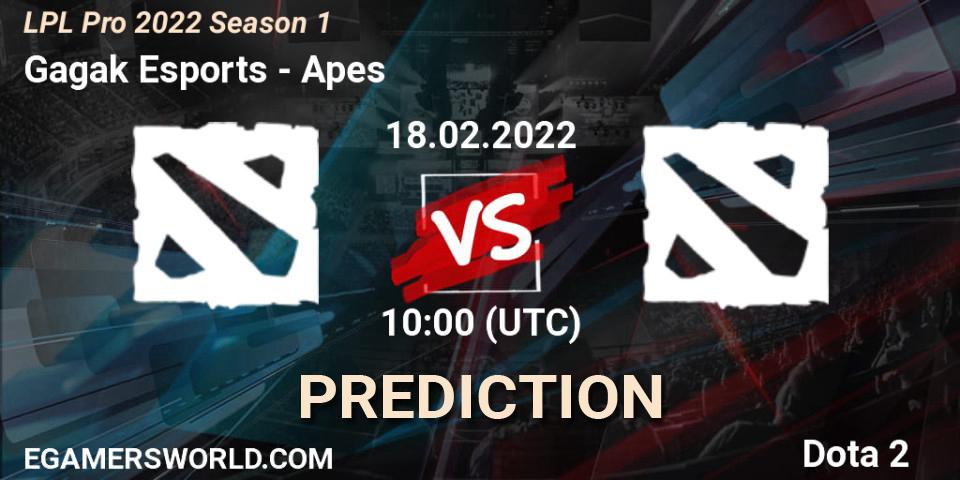 Gagak Esports vs Apes: Betting TIp, Match Prediction. 18.02.22. Dota 2, LPL Pro 2022 Season 1