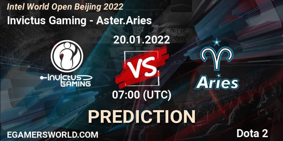 Invictus Gaming vs Aster.Aries: Betting TIp, Match Prediction. 20.01.22. Dota 2, Intel World Open Beijing 2022