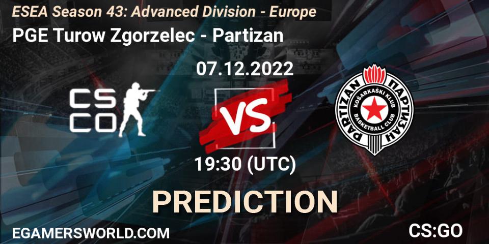 PGE Turow Zgorzelec vs Partizan: Betting TIp, Match Prediction. 07.12.22. CS2 (CS:GO), ESEA Season 43: Advanced Division - Europe