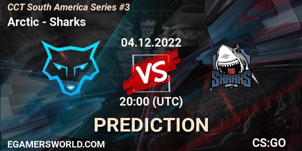 Arctic vs Sharks: Betting TIp, Match Prediction. 04.12.2022 at 20:00. Counter-Strike (CS2), CCT South America Series #3