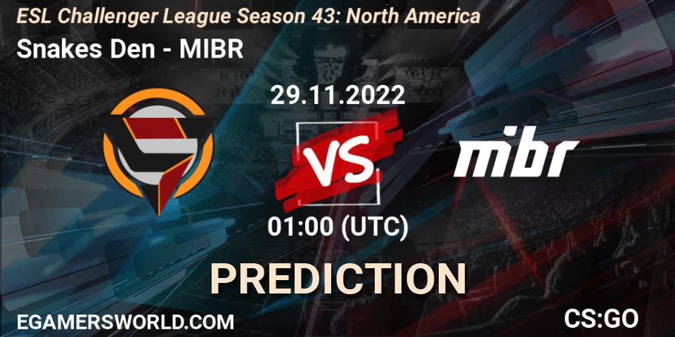 Snakes Den vs MIBR: Betting TIp, Match Prediction. 29.11.22. CS2 (CS:GO), ESL Challenger League Season 43: North America