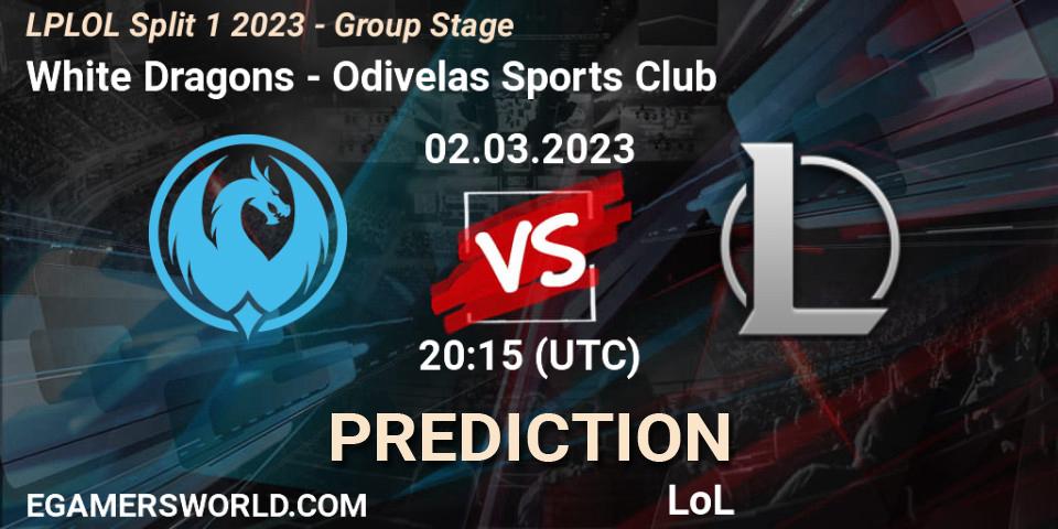 White Dragons vs Odivelas Sports Club: Betting TIp, Match Prediction. 02.03.23. LoL, LPLOL Split 1 2023 - Group Stage