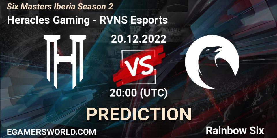 Heracles Gaming vs RVNS Esports: Betting TIp, Match Prediction. 20.12.2022 at 20:00. Rainbow Six, Six Masters Iberia Season 2