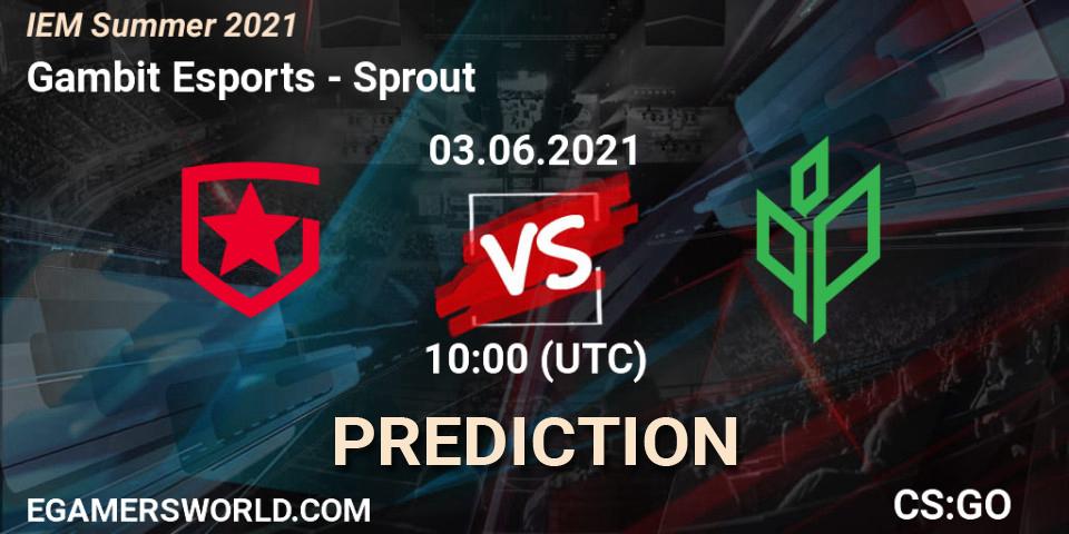 Gambit Esports vs Sprout: Betting TIp, Match Prediction. 03.06.21. CS2 (CS:GO), IEM Summer 2021