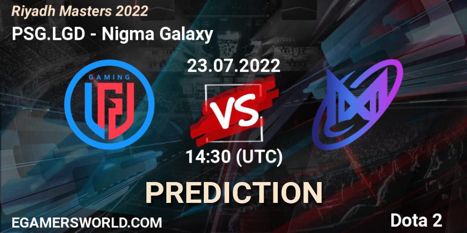 PSG.LGD vs Nigma Galaxy: Betting TIp, Match Prediction. 23.07.2022 at 14:28. Dota 2, Riyadh Masters 2022