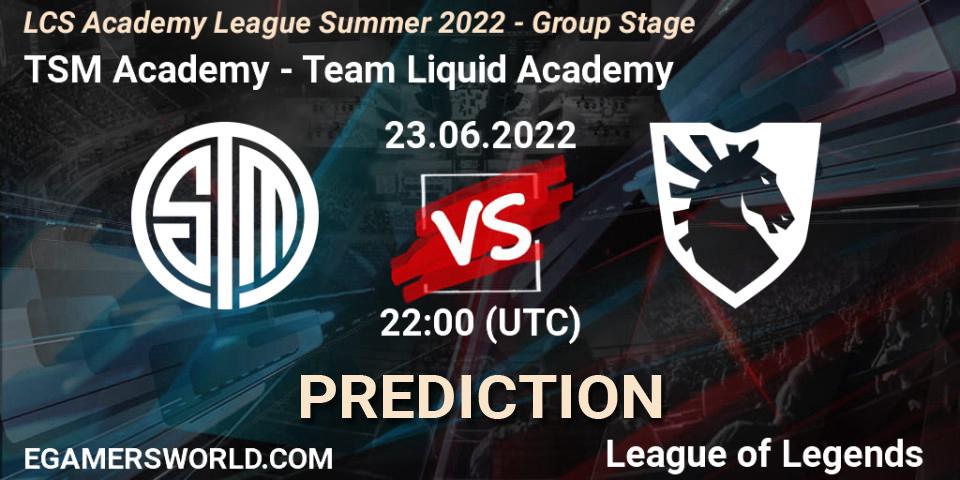 TSM Academy vs Team Liquid Academy: Betting TIp, Match Prediction. 23.06.22. LoL, LCS Academy League Summer 2022 - Group Stage