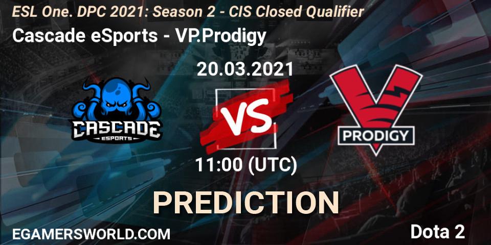 Cascade eSports vs VP.Prodigy: Betting TIp, Match Prediction. 20.03.2021 at 11:01. Dota 2, ESL One. DPC 2021: Season 2 - CIS Closed Qualifier