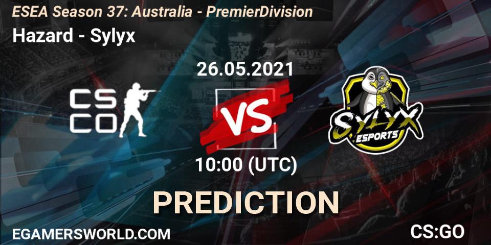 Hazard vs Sylyx: Betting TIp, Match Prediction. 26.05.2021 at 10:00. Counter-Strike (CS2), ESEA Season 37: Australia - Premier Division